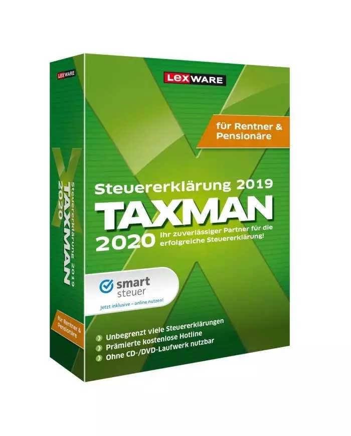 Lexware TAXMAN 2020 für Rentner und Pensionäre | Windows